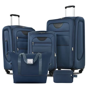 Softside Expandable 5 Piece Set Suitcase